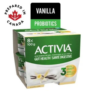 Activia Probiotic Yogurt, Vanilla, 8 x 100 g