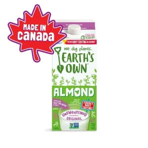 Earth’s Own Almond Beverage, Unsweetened Original 1.89L, Earth’s Own Almond Milk, Unsweetened Original, Dairy-Free, Plant-Based Beverage 1.89L