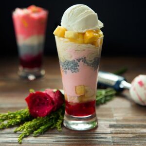 Hemani Falooda Rose, Falooda Qulfi, Falooda Mango, Falooda Strawberry, Banana Falooda.