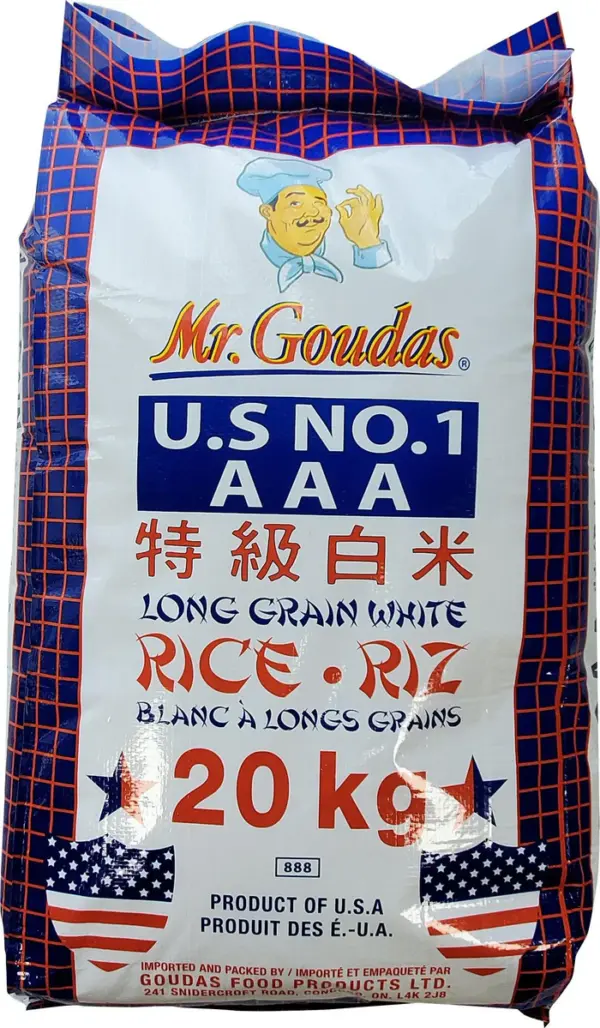 Mr. Goudas - USA Long Grain White Rice - AAA Case [20 kg]
